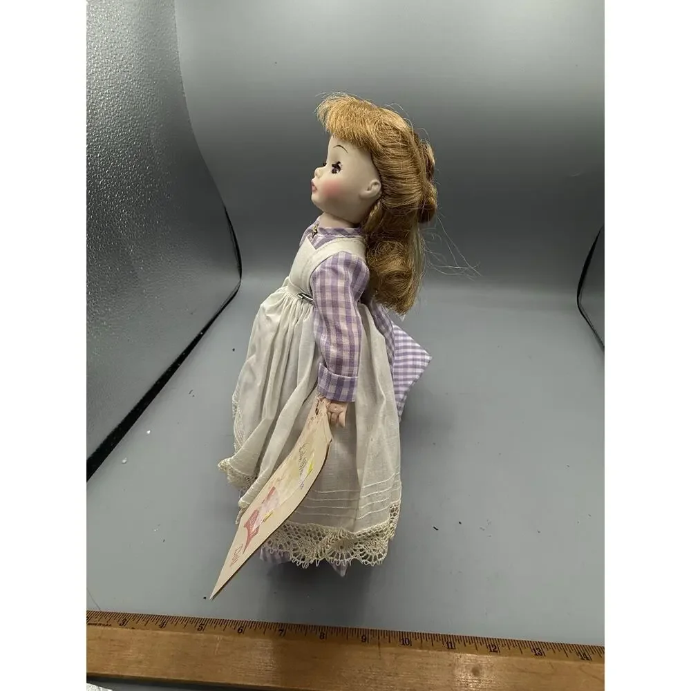 Vintage Madame Alexander Little Women Doll Meg Purple Dress Tagged 10”